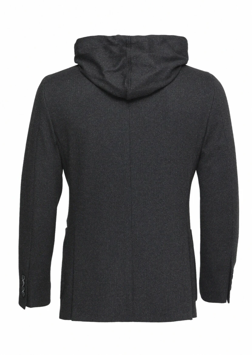 Kahverengi Çizgili Comfort Fit Örme Ceket - 6