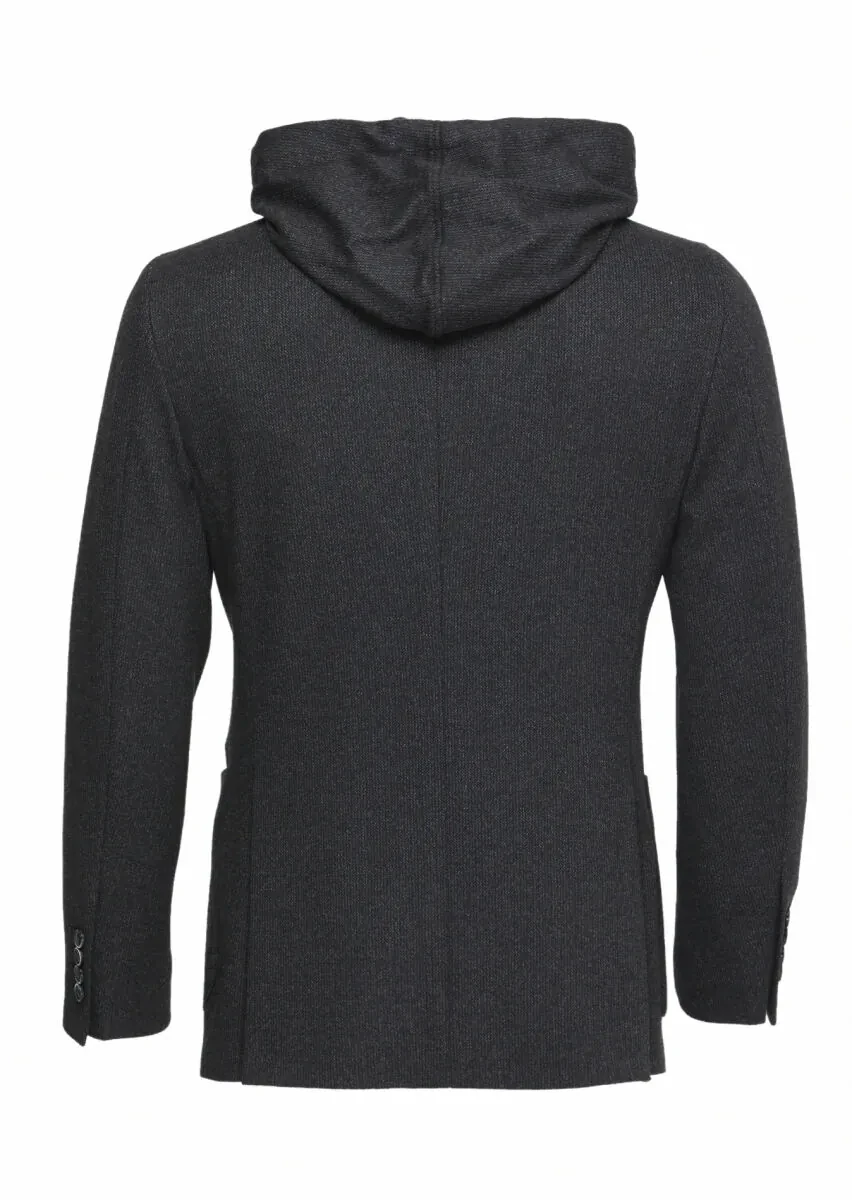 Kahverengi Çizgili Comfort Fit Örme Ceket - 6