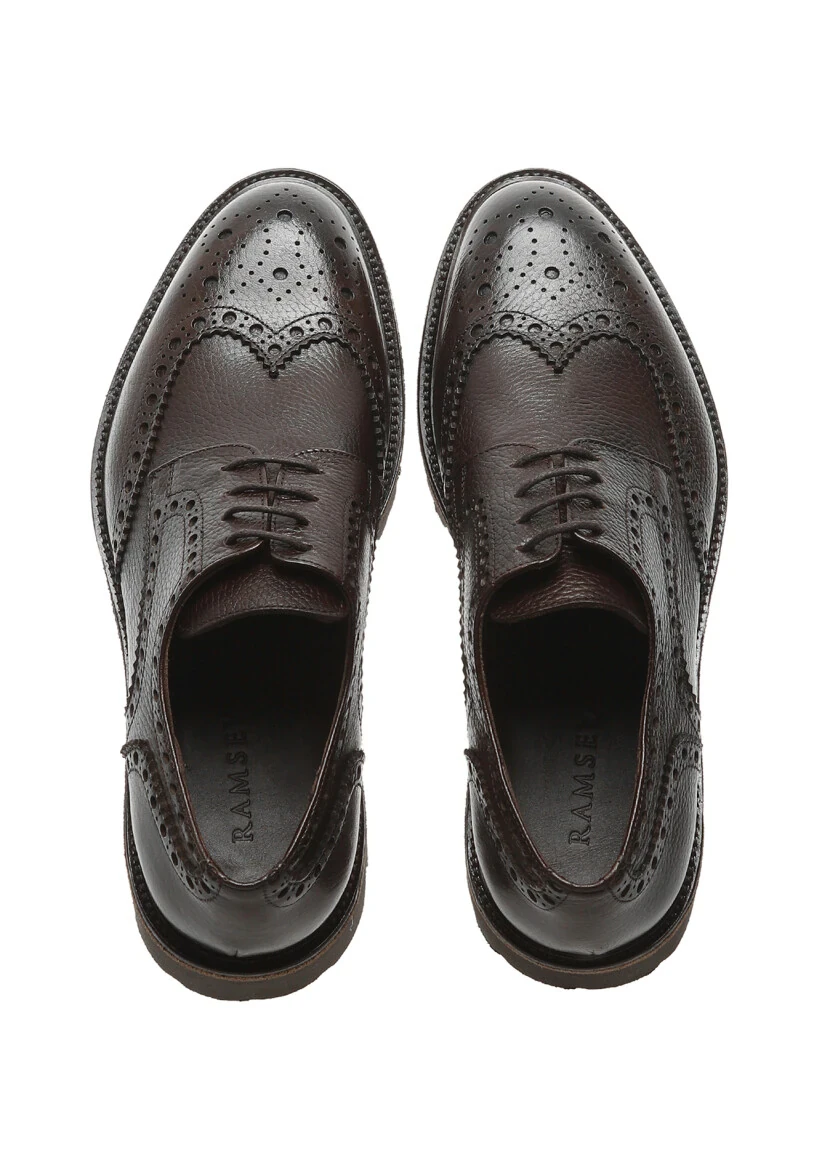 Kahverengi Deri Casual Ayakkabı - 5