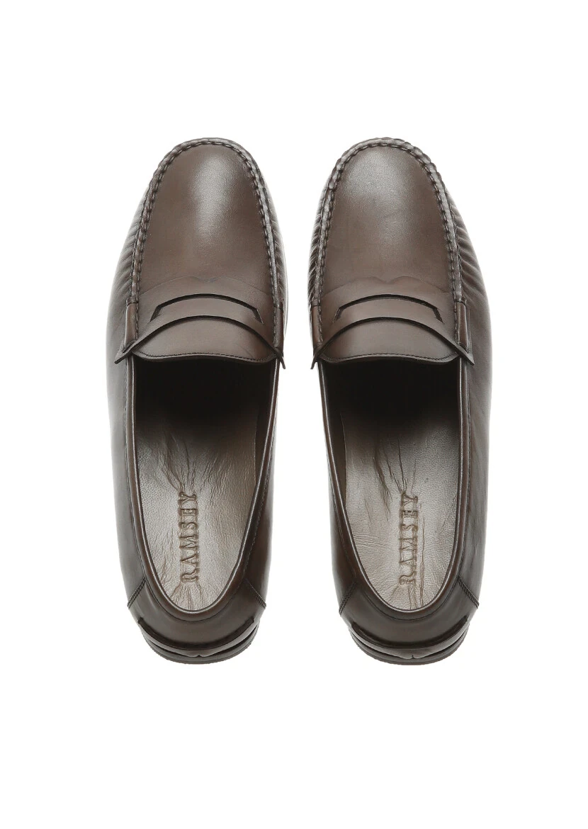 Kahverengi Deri Casual Loafer - 5