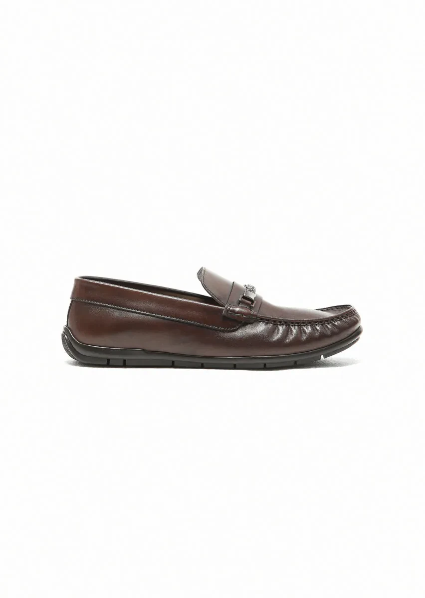 Kahverengi Deri Casual Loafer - 1