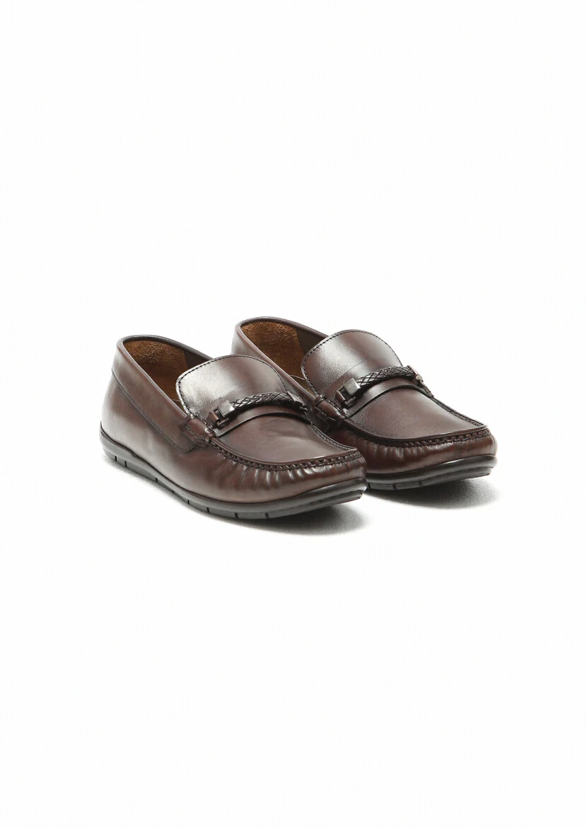 Kahverengi Deri Casual Loafer - 2