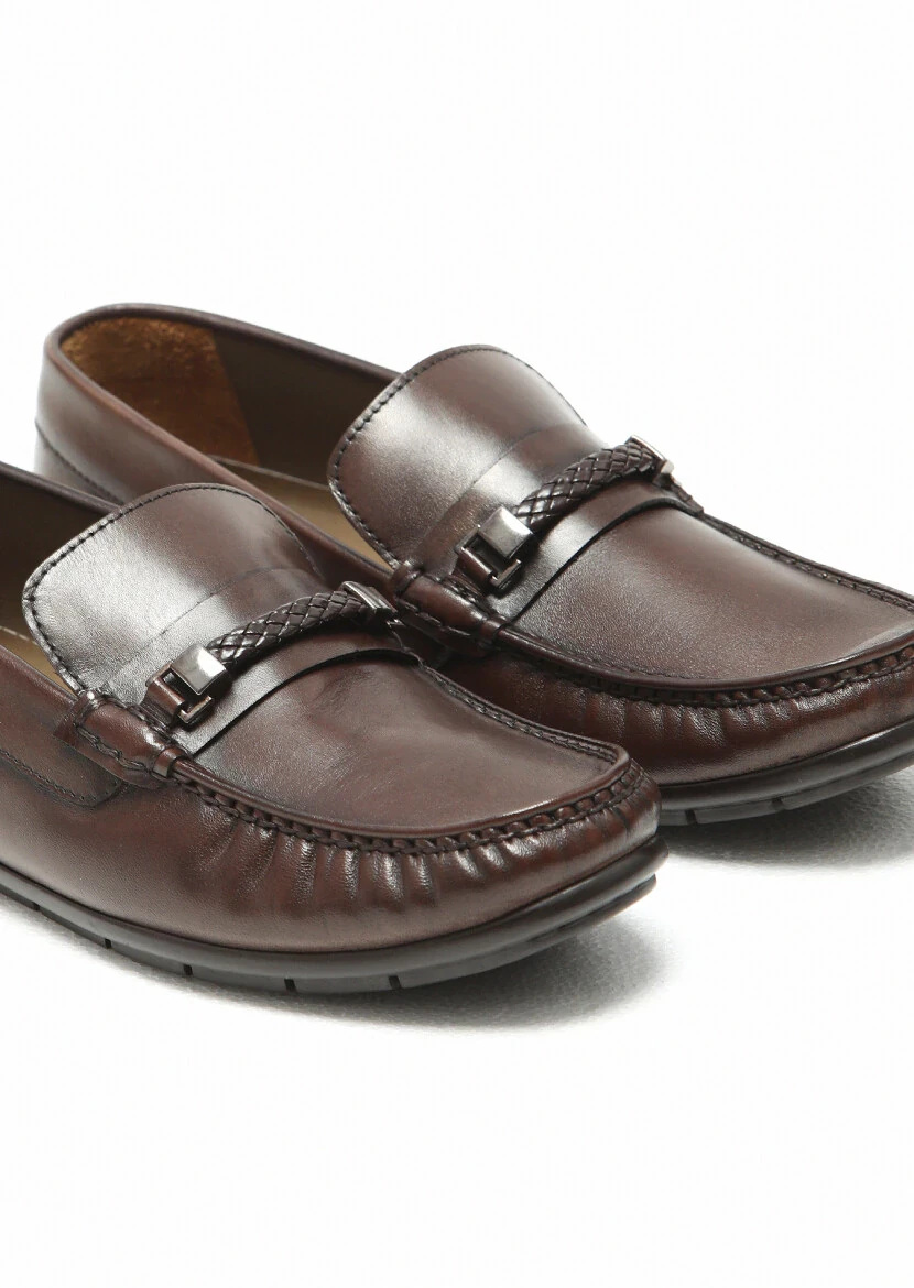Kahverengi Deri Casual Loafer - 3