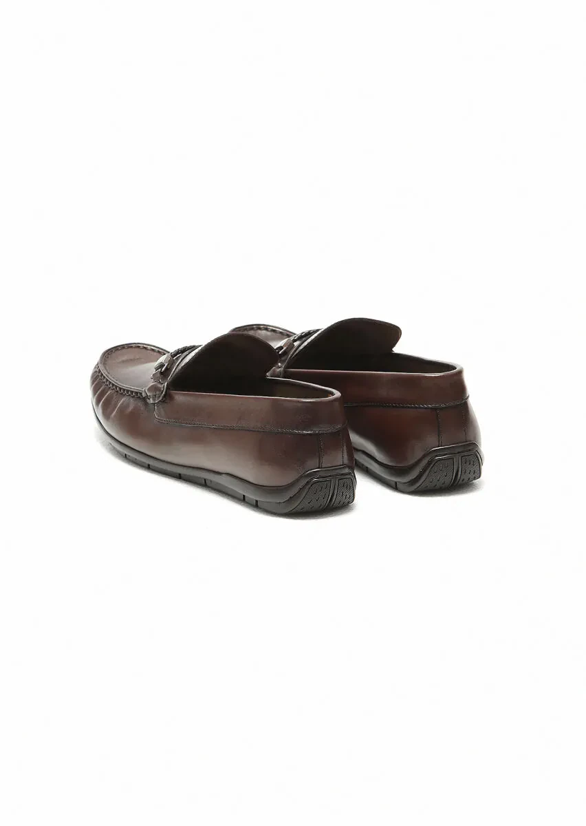 Kahverengi Deri Casual Loafer - 4