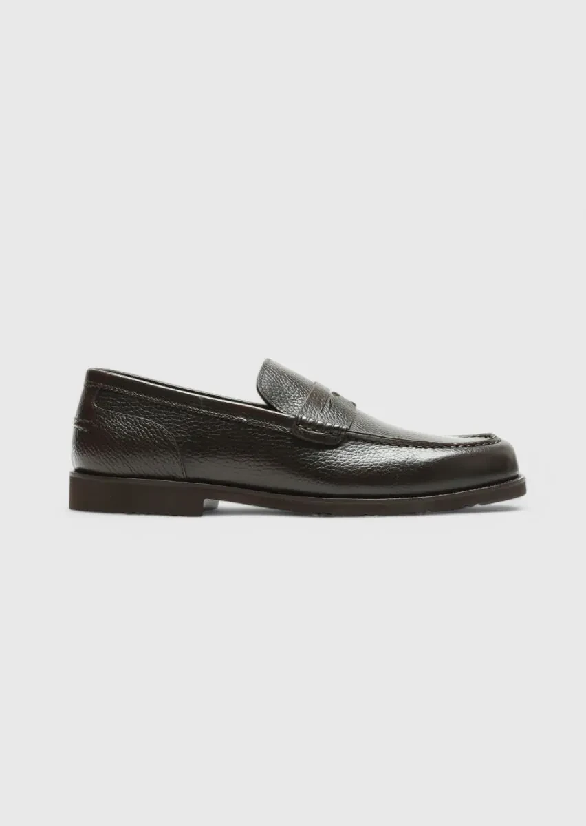 Kahverengi Deri Casual Loafer - 1