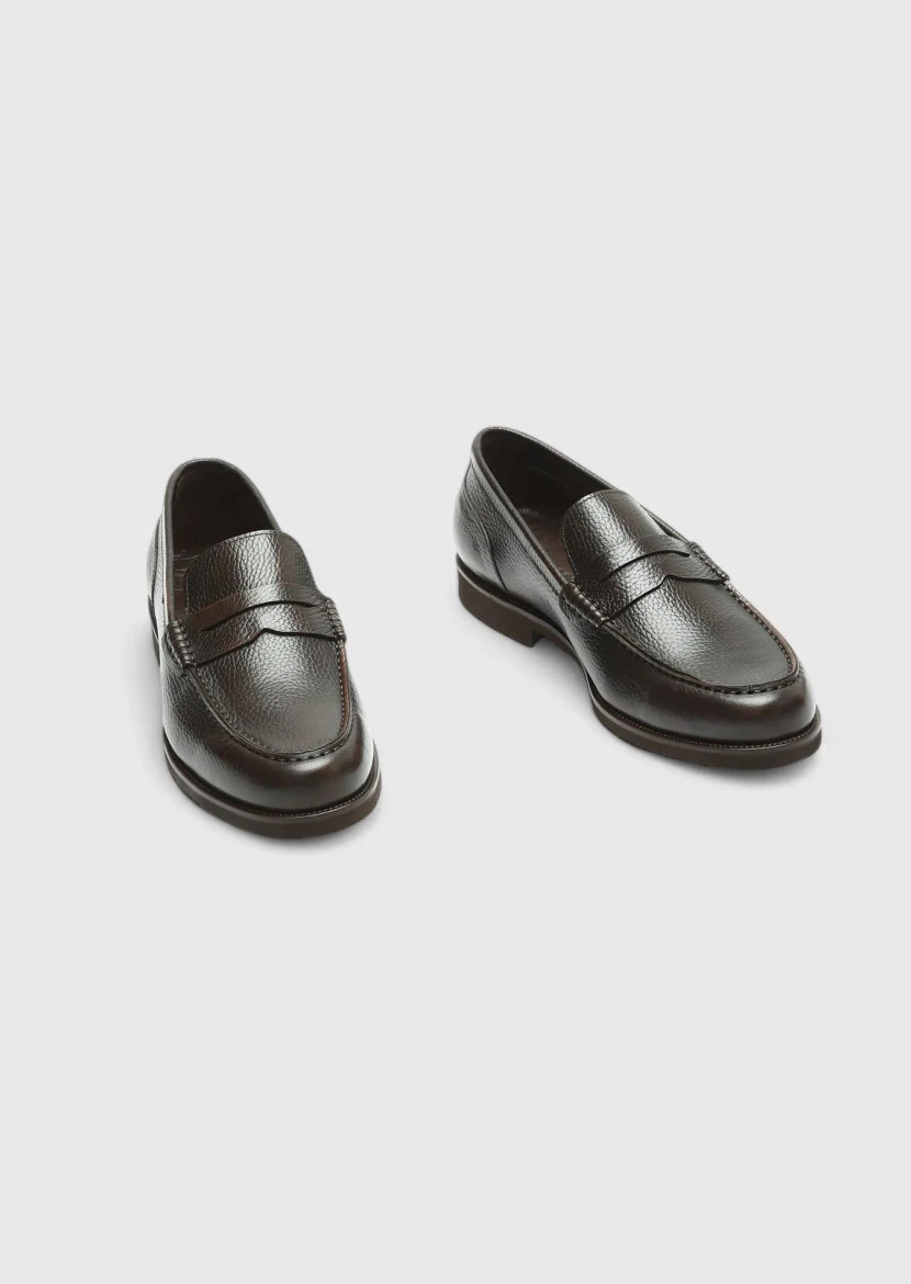 Kahverengi Deri Casual Loafer - 3