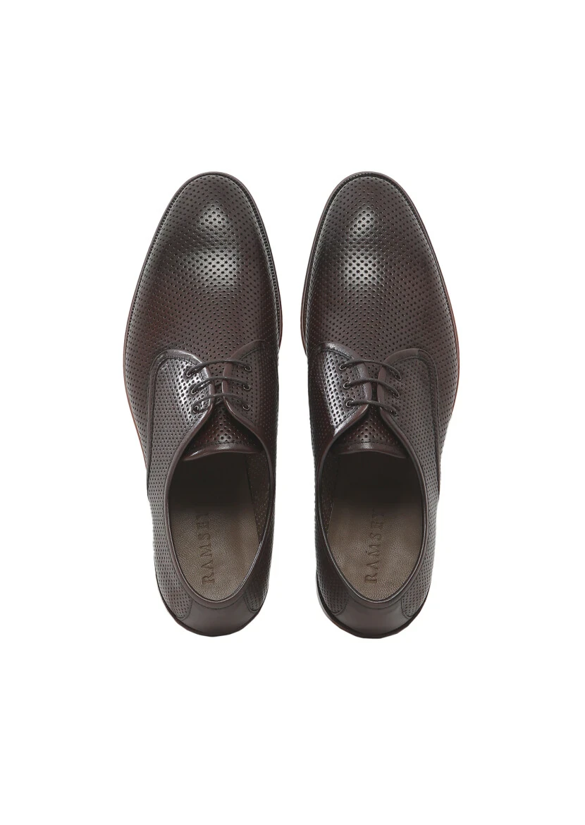 Kahverengi Deri Klasik Ayakkabı - 6