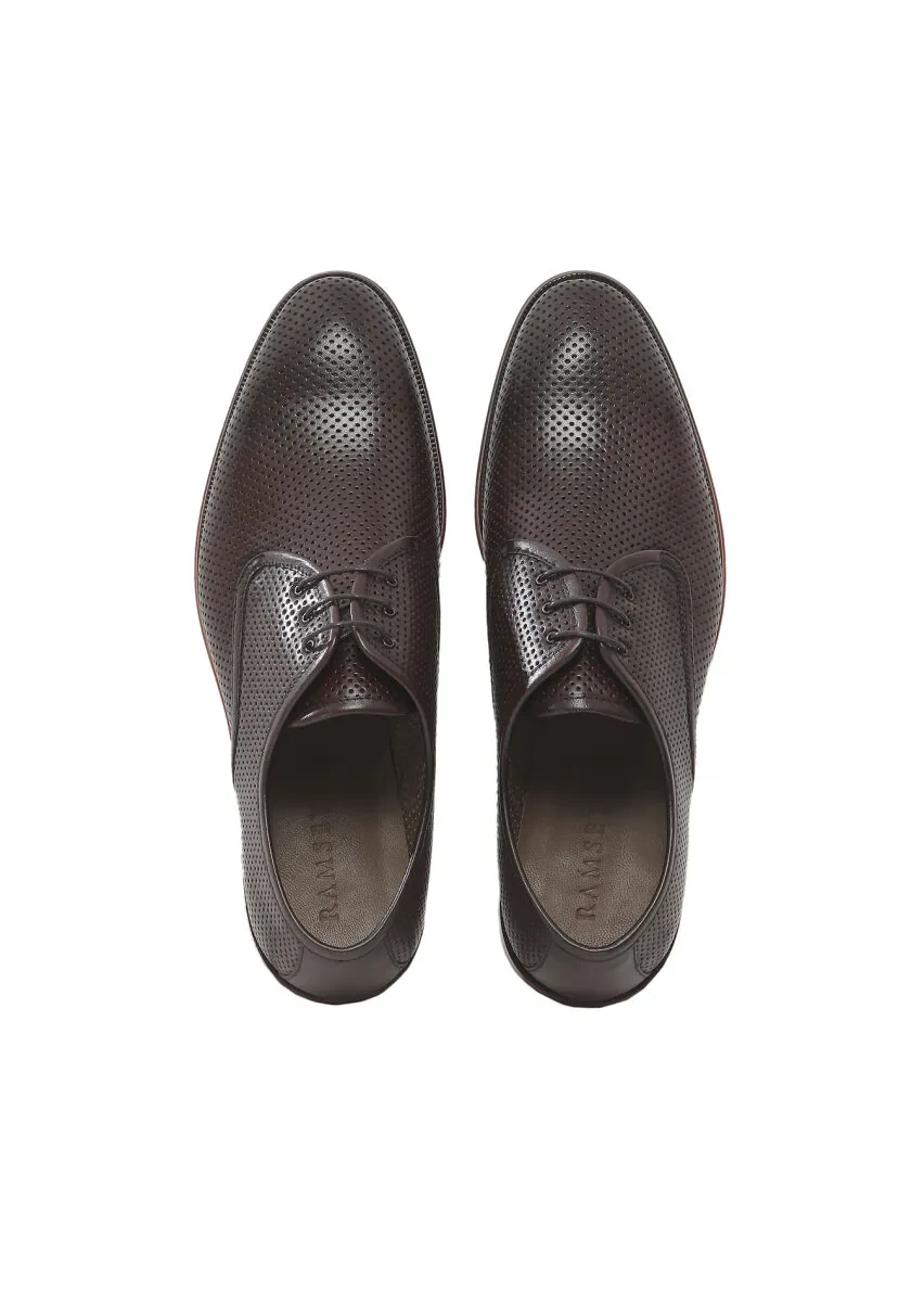 Kahverengi Deri Klasik Ayakkabı - 6