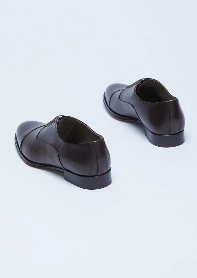 Kahverengi Deri Klasik Ayakkabı - 5