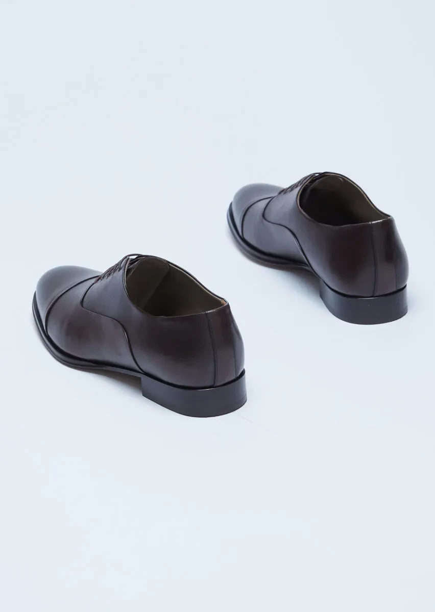 Kahverengi Deri Klasik Ayakkabı - 5