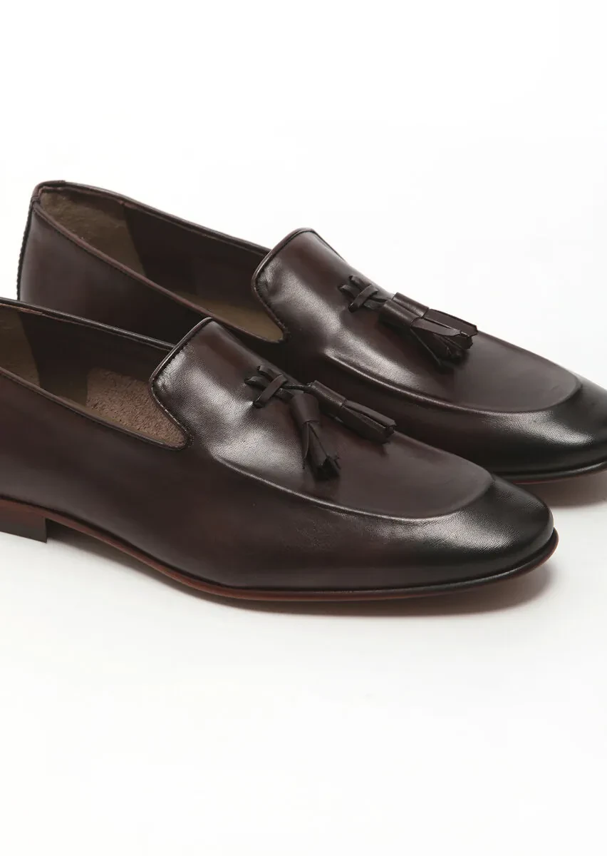 Kahverengi Deri Klasik Loafer - 3