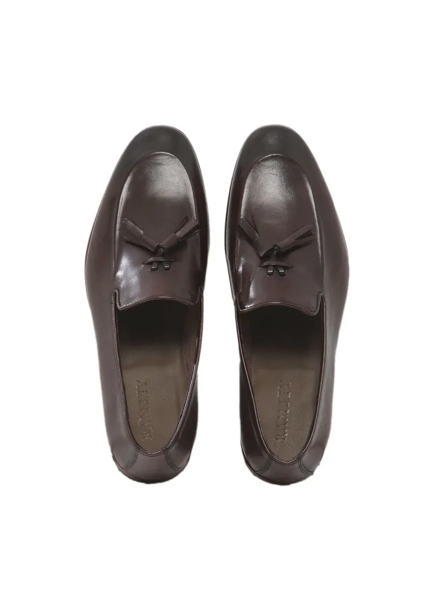 Kahverengi Deri Klasik Loafer - 6