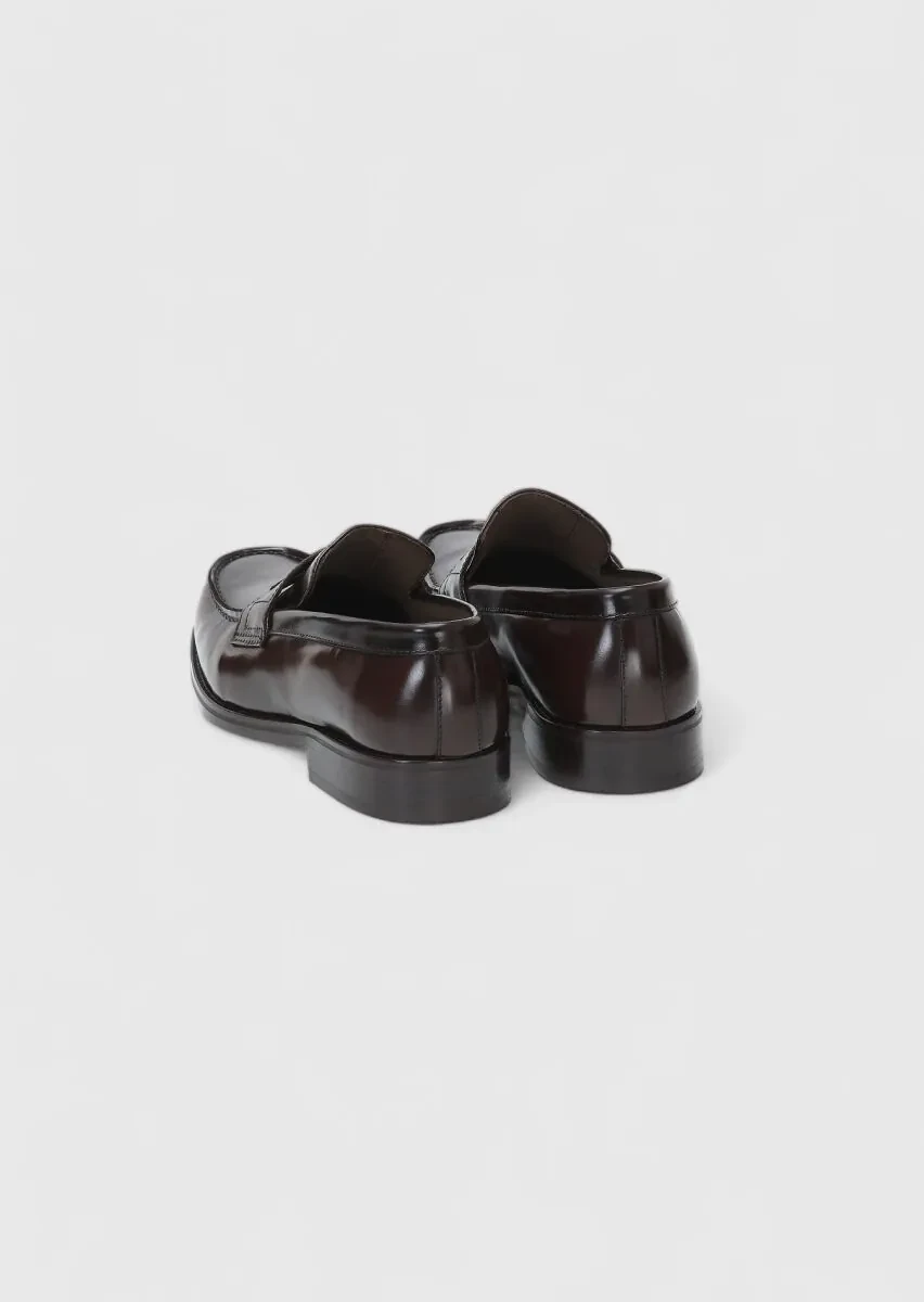 Kahverengi Deri Klasik Loafer - 4