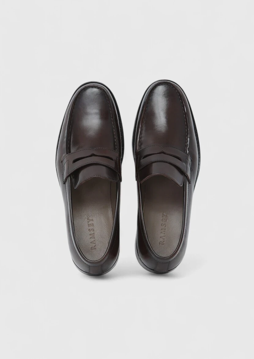 Kahverengi Deri Klasik Loafer - 6