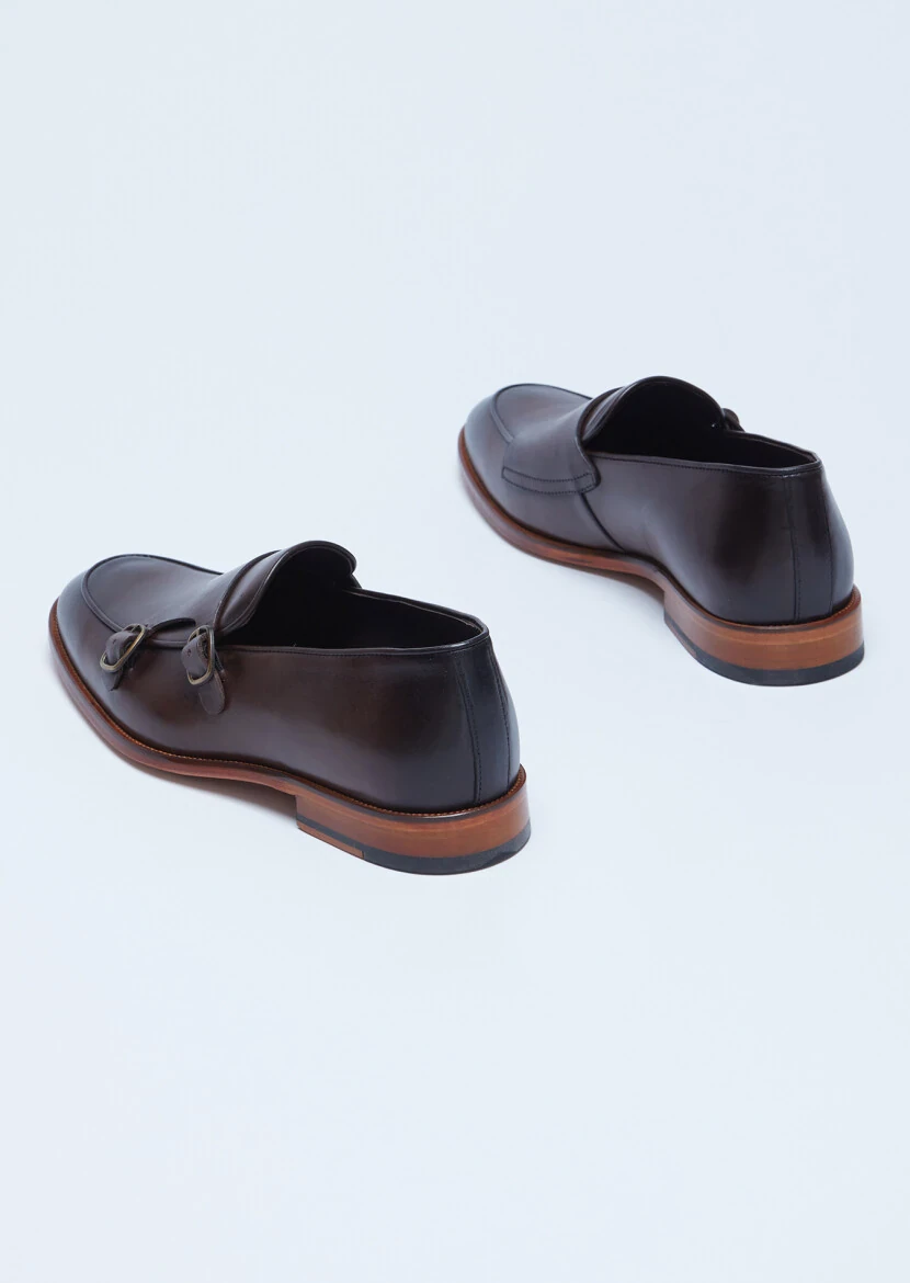 Kahverengi Deri Klasik Loafer - 5