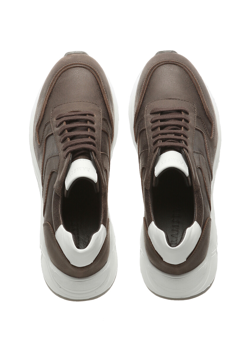 Kahverengi Deri Spor Ayakkabı - 5