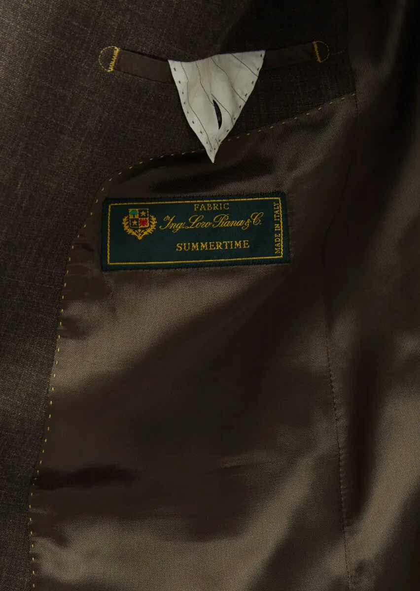 Kahverengi Desenli Regular Fit İpek Karışımlı Ceket - 6