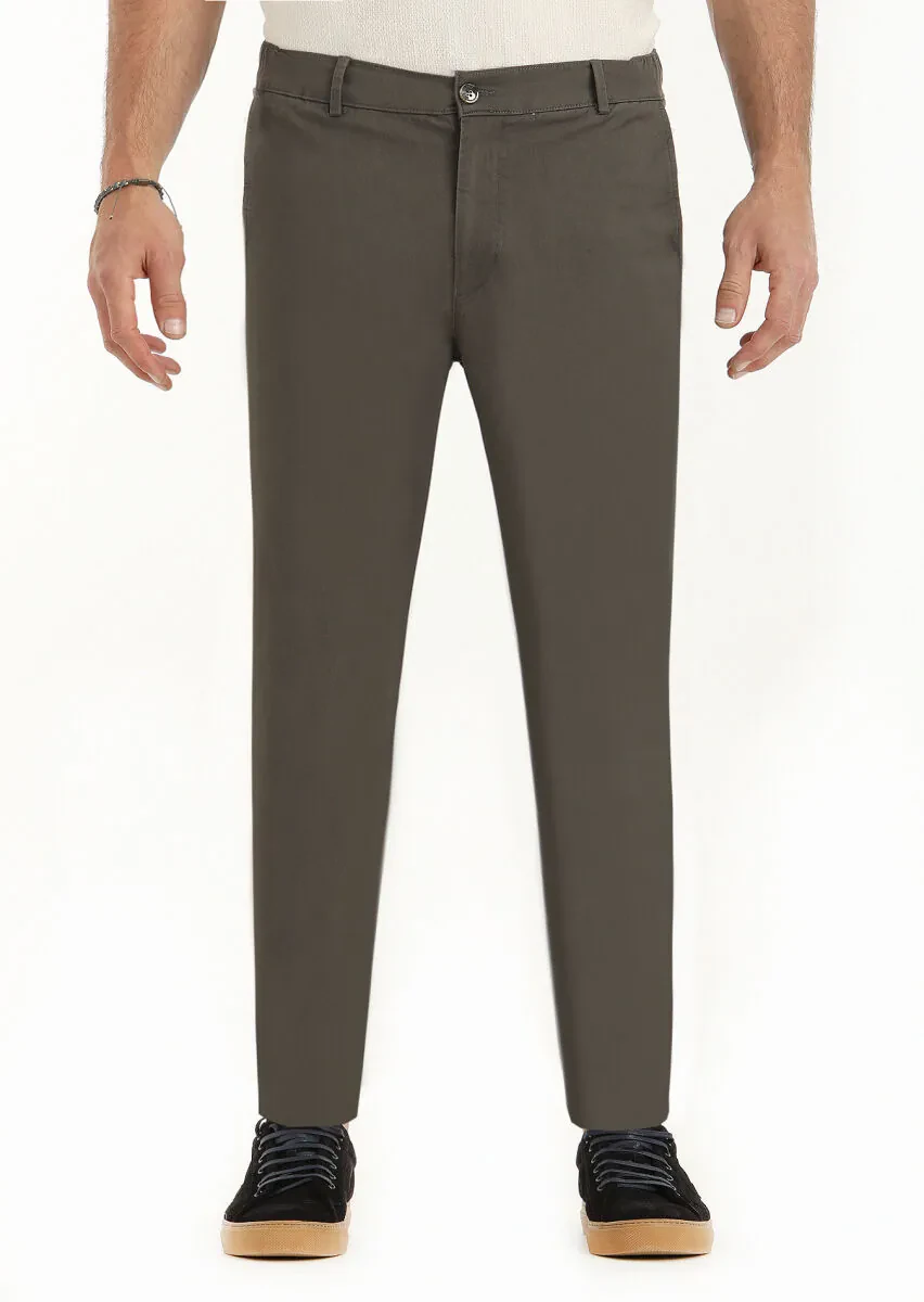 Kahverengi Düz Dokuma Jogging Fit Casual Pantolon - 2