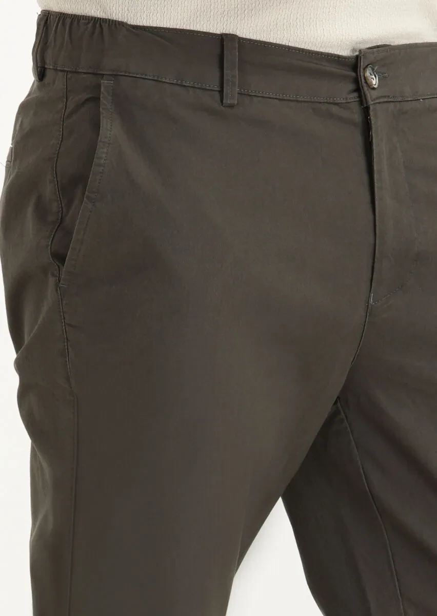 Kahverengi Düz Dokuma Jogging Fit Casual Pantolon - 3