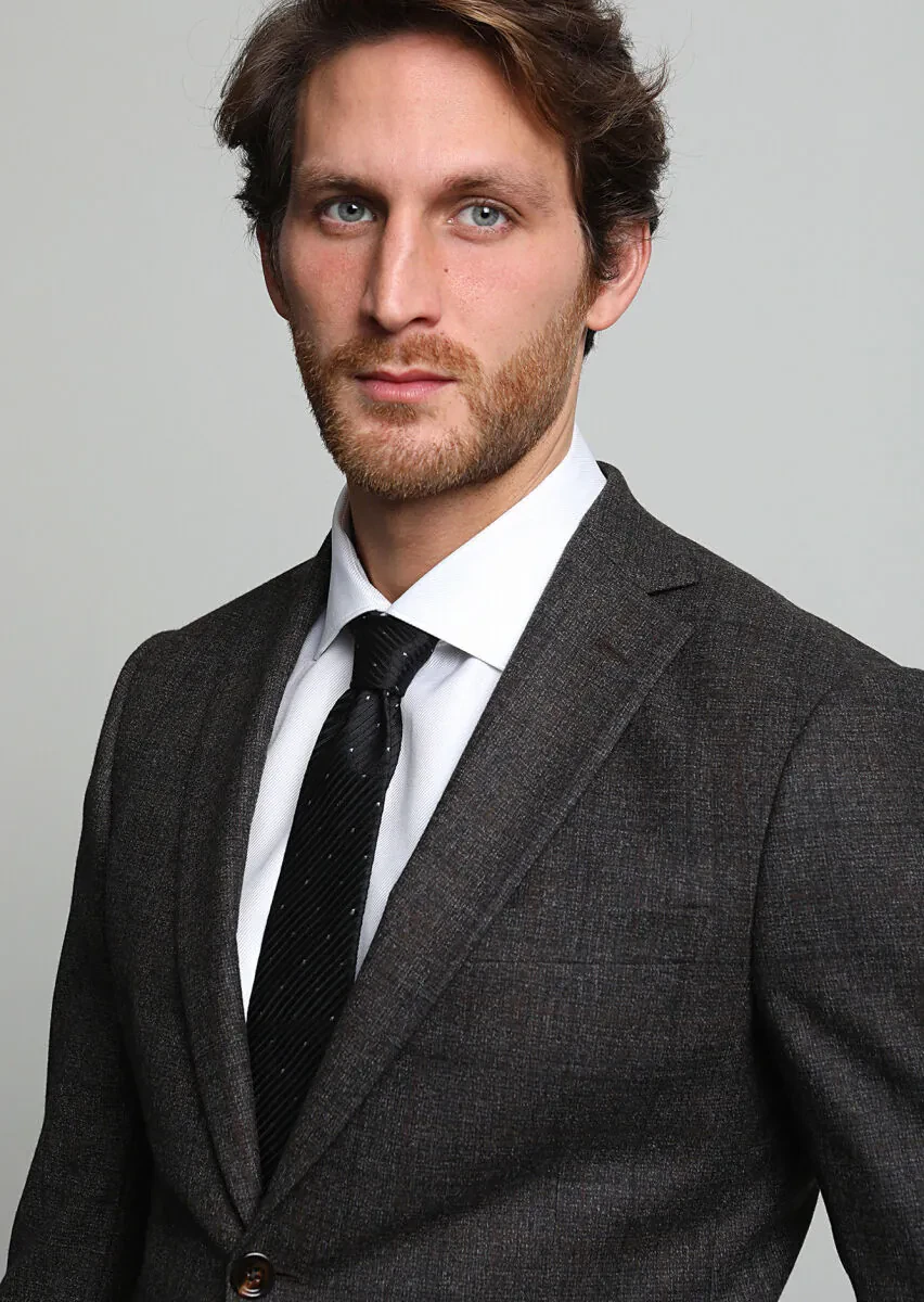 Kahverengi Kareli Regular Fit Yün Karışımlı Takım Elbise - 2