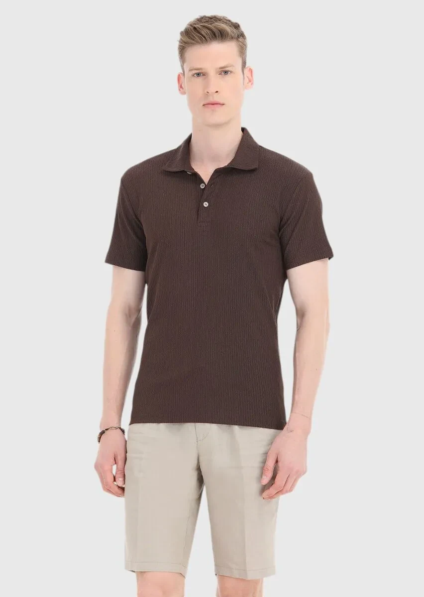 Kahverengi Polo Yaka T-Shirt - 2