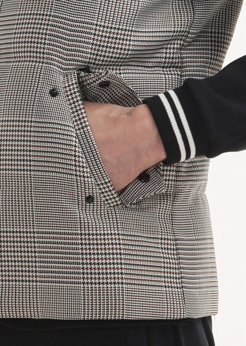 Kahverengi Regular Fit Dik Yaka Casual Dokuma Spor Yelek - 4