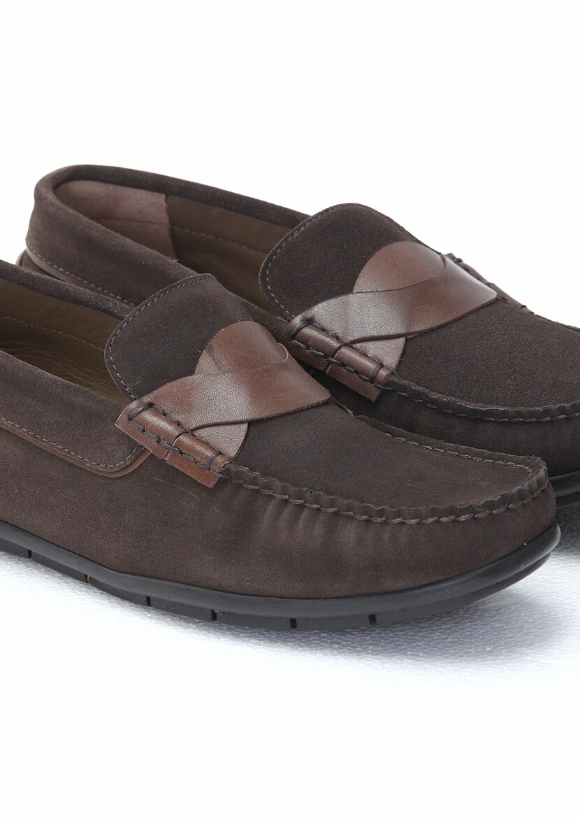 Kahverengi Süet Casual Loafer - 3