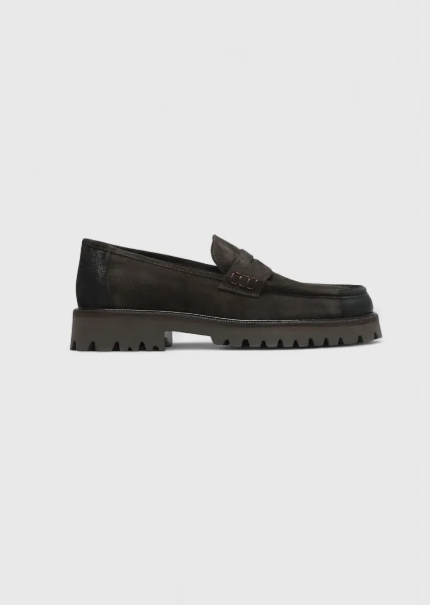 Kahverengi Süet Casual Loafer - 1