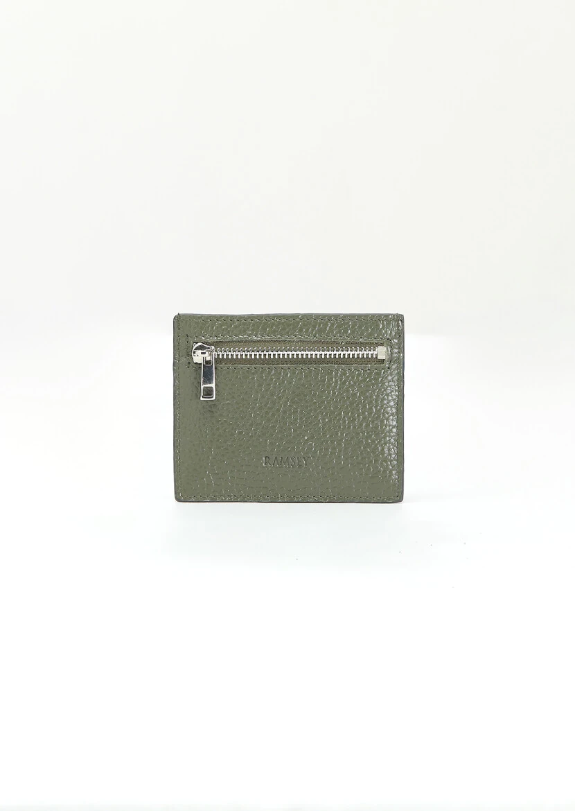 Khaki Cow Leather Card Holder 