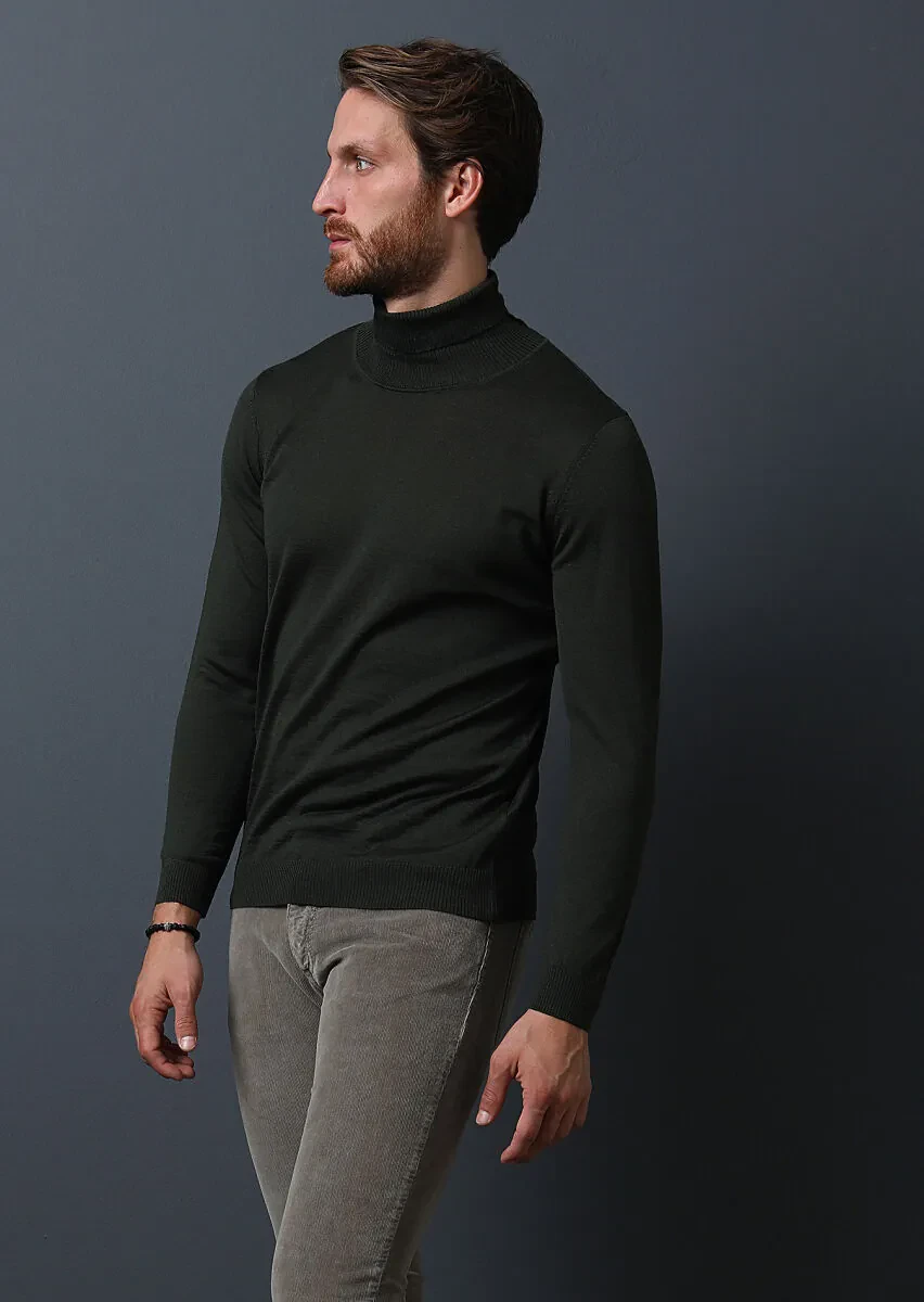 Khaki Knitwear Sweatshirt - 4