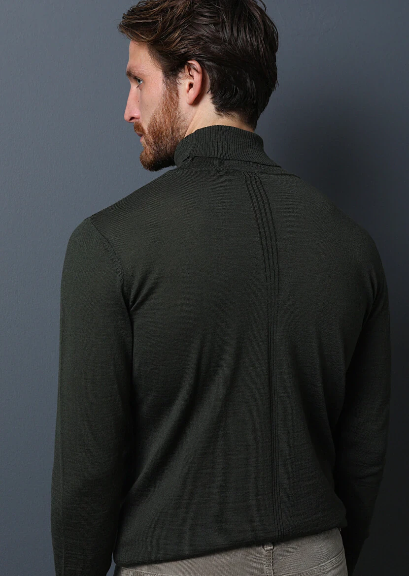 Khaki Knitwear Sweatshirt - 5