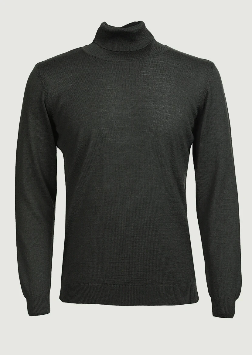 Khaki Knitwear Sweatshirt - 6