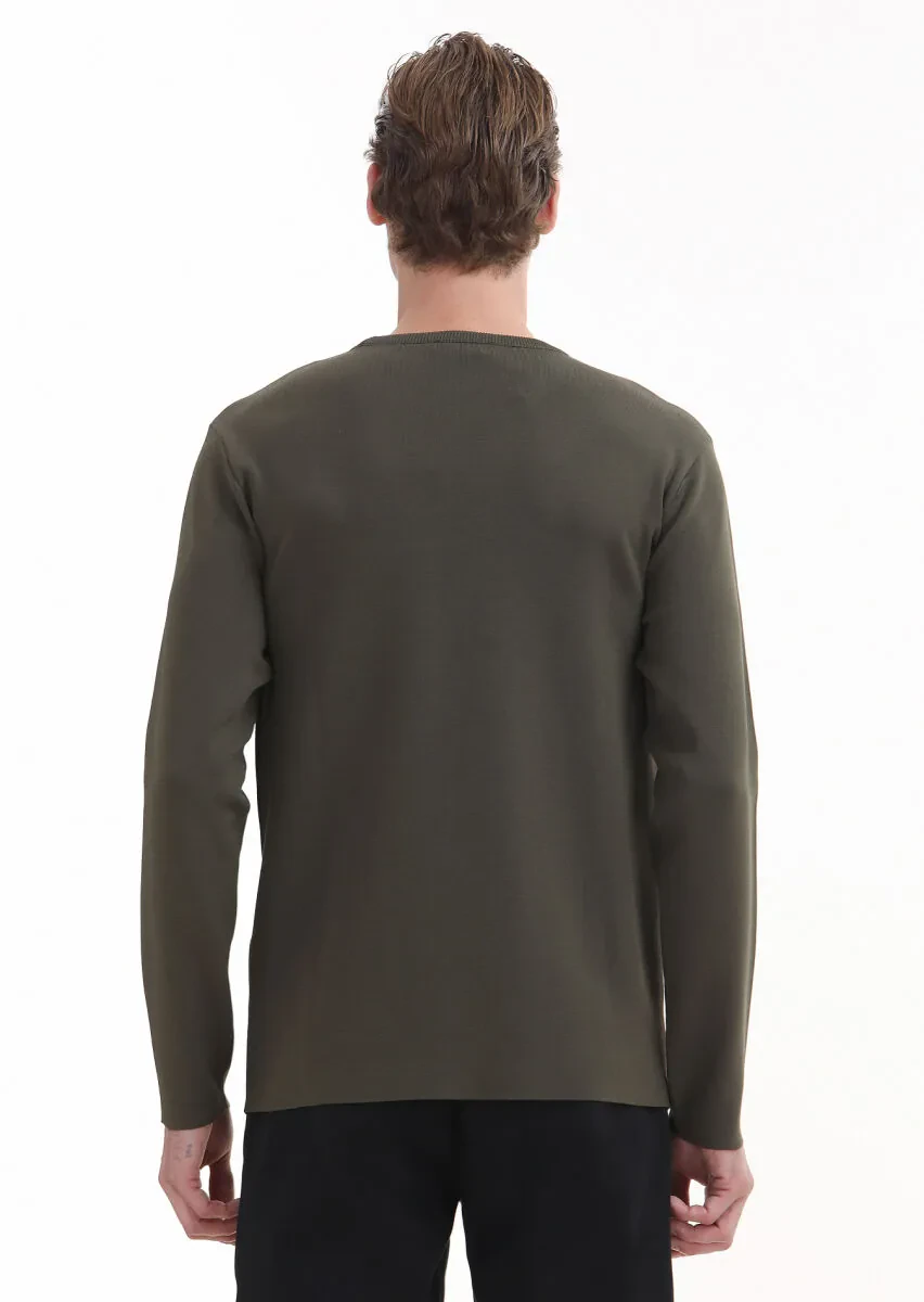 Khaki Knitwear Sweatshirt - 6