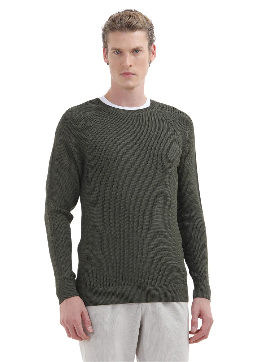 Khaki Knitwear Sweatshirt - RAMSEY