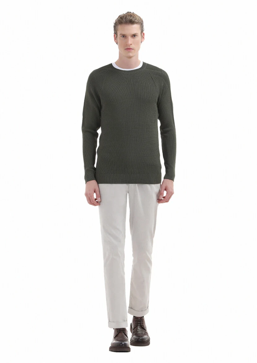 Khaki Knitwear Sweatshirt - RAMSEY