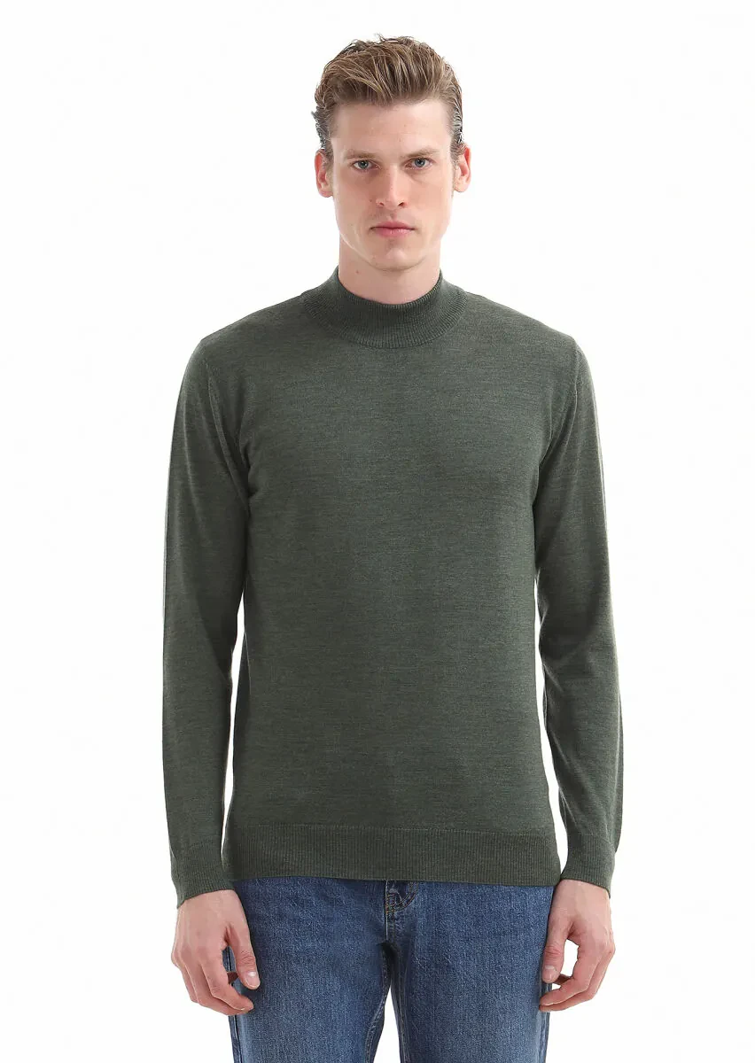 Khaki Knitwear Sweatshirt - 3