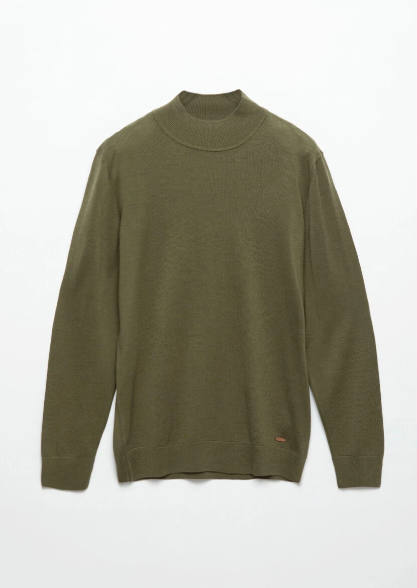 Khaki Knitwear Sweatshirt - 6