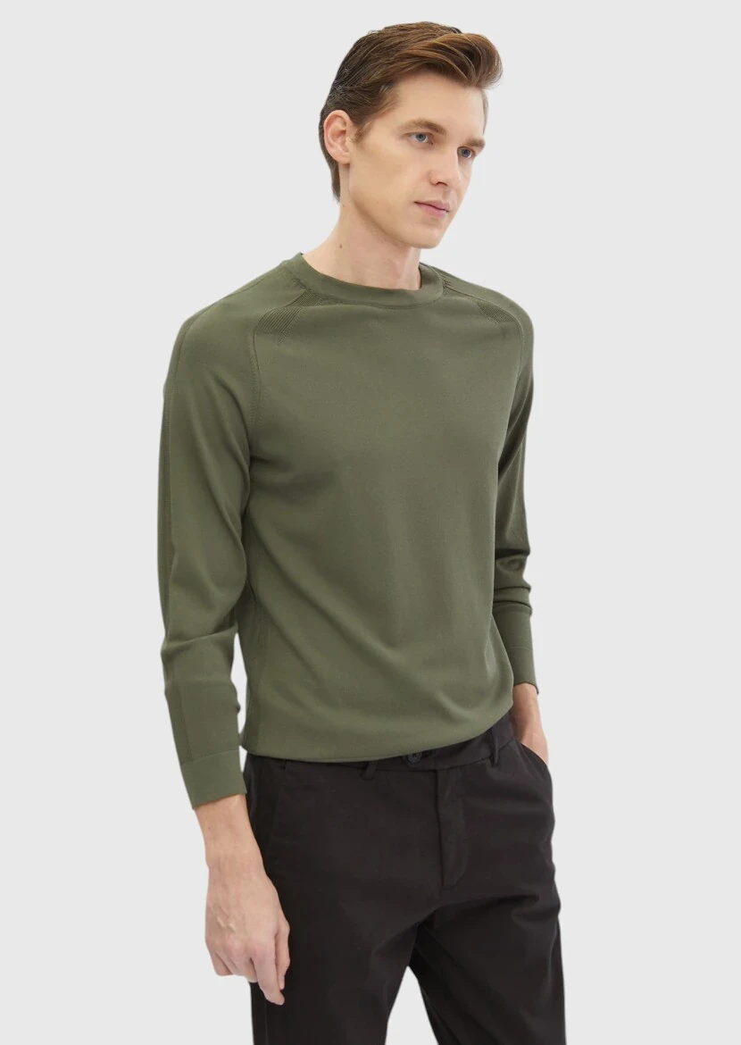 Khaki Knitwear Sweatshirt 