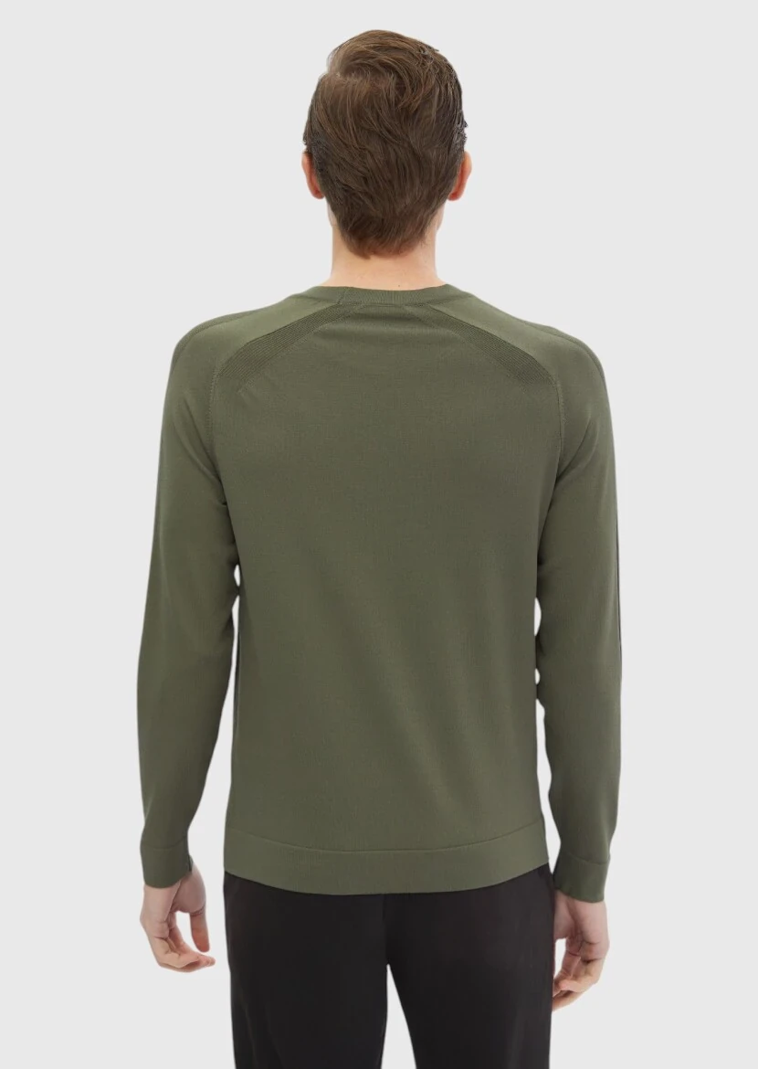 Khaki Knitwear Sweatshirt - 3