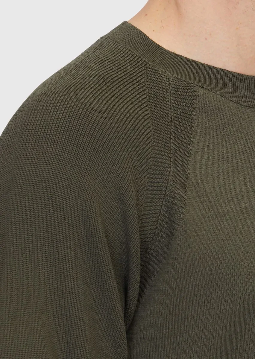 Khaki Knitwear Sweatshirt - 4