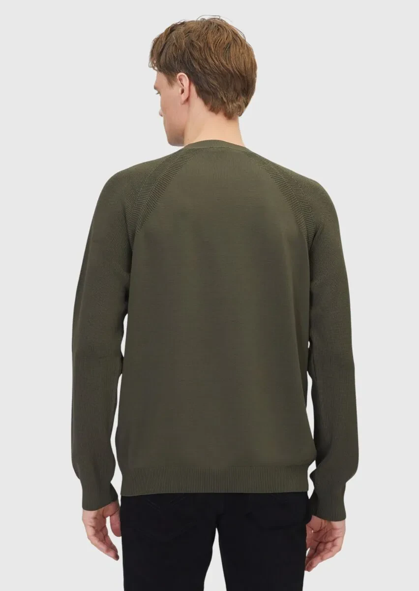 Khaki Knitwear Sweatshirt - 5