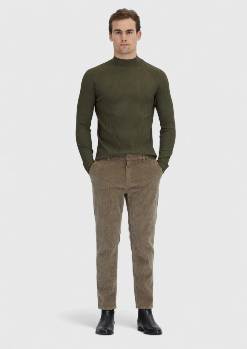 Khaki Knitwear Sweatshirt 