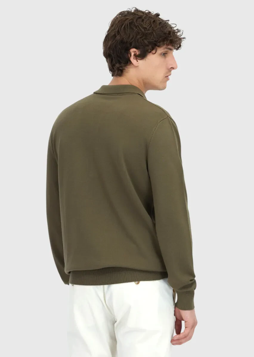 Khaki Knitwear Sweatshirt - 6
