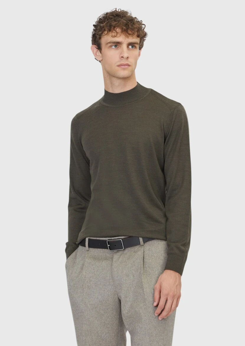 Khaki Knitwear Sweatshirt - RAMSEY