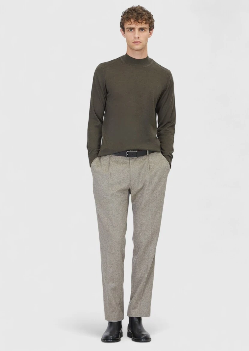 Khaki Knitwear Sweatshirt - RAMSEY