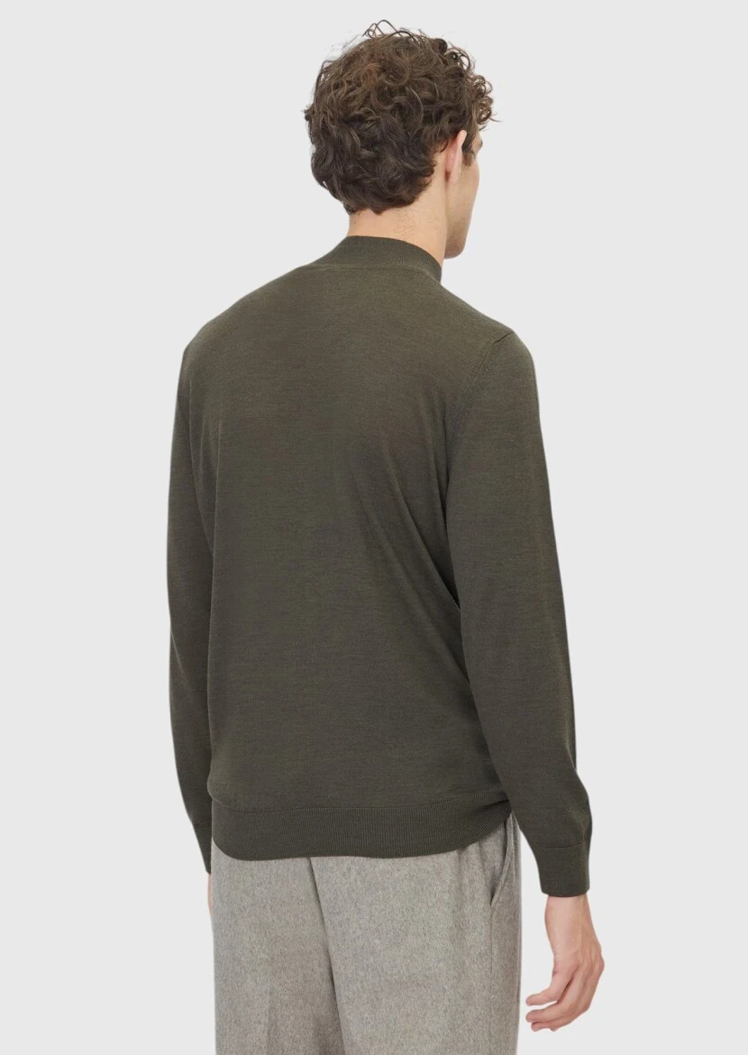 Khaki Knitwear Sweatshirt - 5