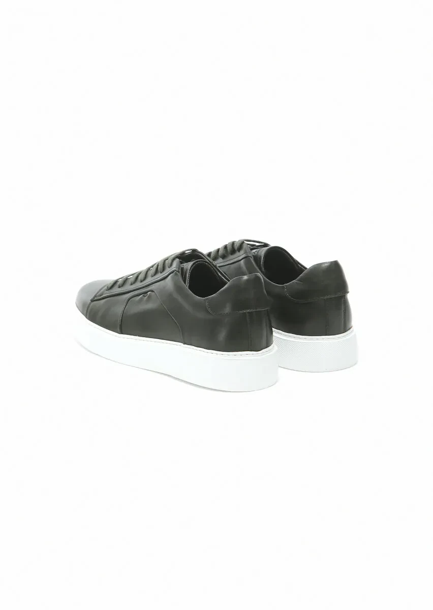 Khaki Leather Sneaker - 4