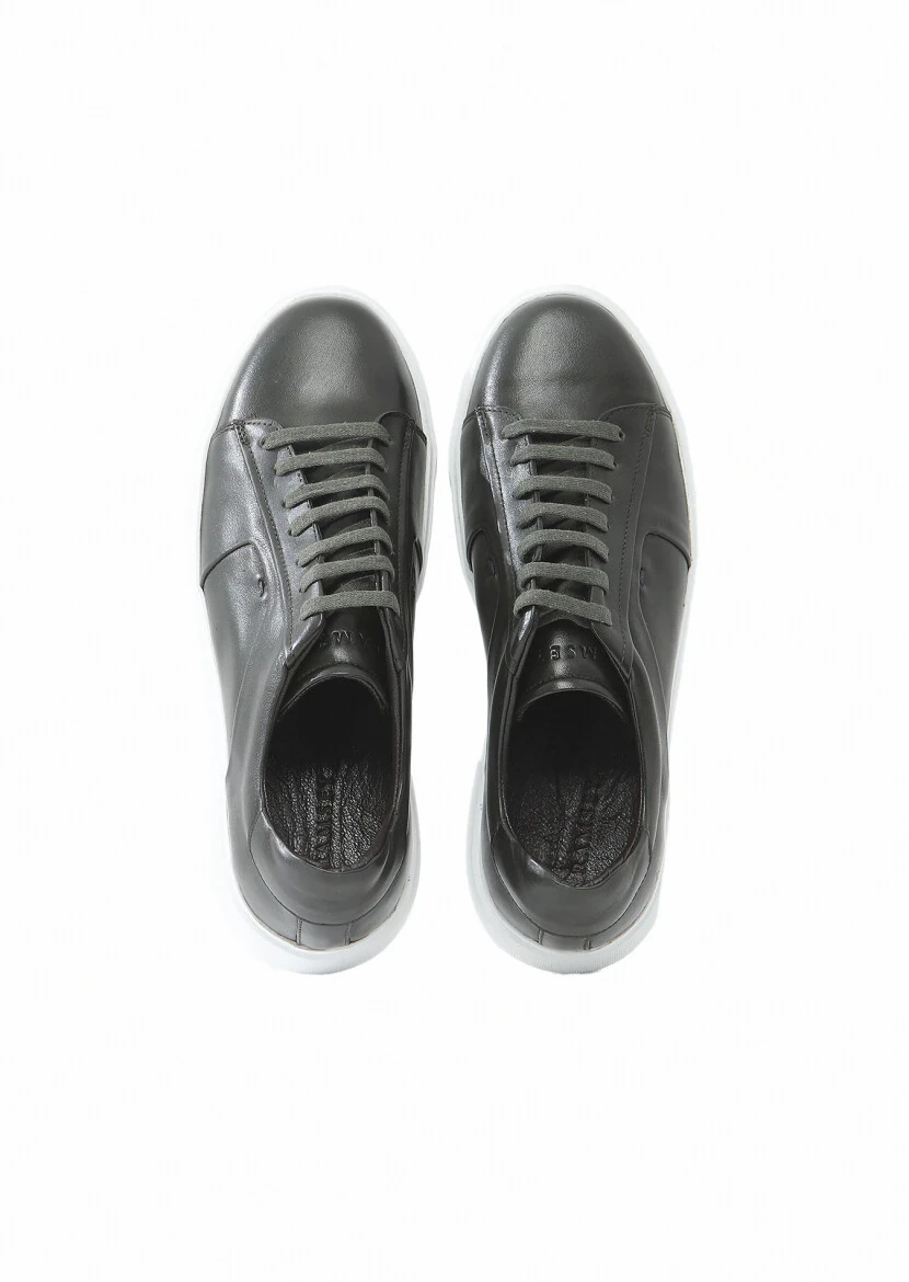 Khaki Leather Sneaker - 6