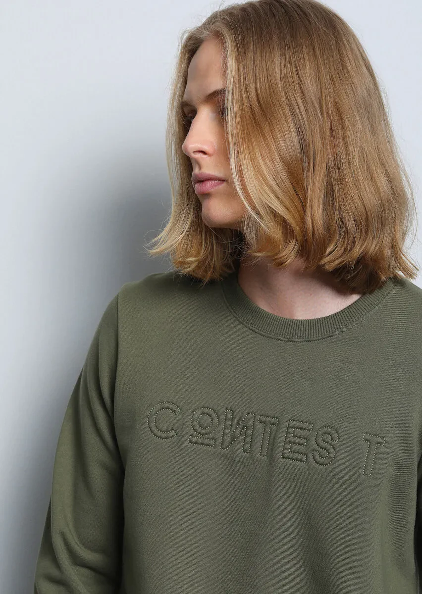 Khaki Patterned Sweatshirt - 3