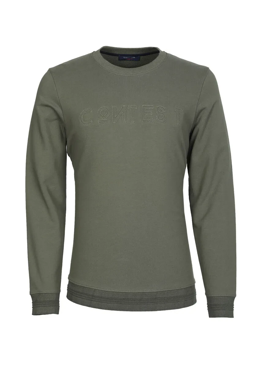 Khaki Patterned Sweatshirt - 6